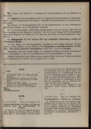 Verordnungsblatt für das Schulwesen in Steiermark 19390102 Seite: 3