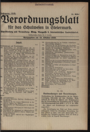 Verordnungsblatt für das Schulwesen in Steiermark 19391012 Seite: 1