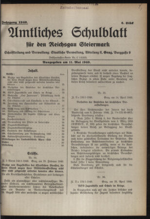 Verordnungsblatt für das Schulwesen in Steiermark 19400511 Seite: 1