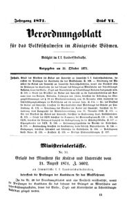 Verordnungsblatt für das Volksschulwesen im Königreiche Böhmen