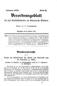 Verordnungsblatt für das Volksschulwesen im Königreiche Böhmen 18720229 Seite: 1