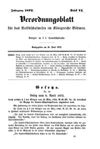 Verordnungsblatt für das Volksschulwesen im Königreiche Böhmen