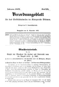 Verordnungsblatt für das Volksschulwesen im Königreiche Böhmen 18720925 Seite: 1