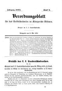 Verordnungsblatt für das Volksschulwesen im Königreiche Böhmen 18730525 Seite: 1