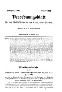 Verordnungsblatt für das Volksschulwesen im Königreiche Böhmen 18730831 Seite: 1