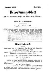 Verordnungsblatt für das Volksschulwesen im Königreiche Böhmen 18730930 Seite: 1