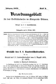 Verordnungsblatt für das Volksschulwesen im Königreiche Böhmen 18731031 Seite: 1