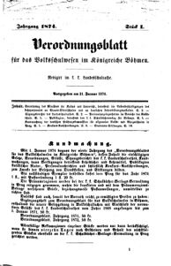 Verordnungsblatt für das Volksschulwesen im Königreiche Böhmen 18740131 Seite: 1