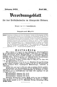 Verordnungsblatt für das Volksschulwesen im Königreiche Böhmen 18740331 Seite: 1