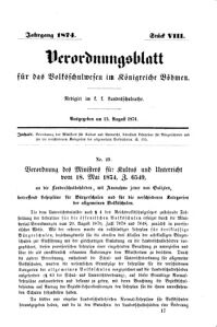 Verordnungsblatt für das Volksschulwesen im Königreiche Böhmen 18740815 Seite: 1