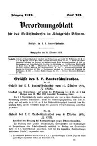 Verordnungsblatt für das Volksschulwesen im Königreiche Böhmen 18741031 Seite: 1