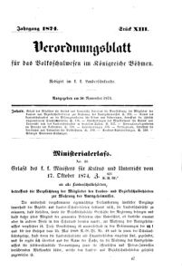 Verordnungsblatt für das Volksschulwesen im Königreiche Böhmen 18741130 Seite: 1