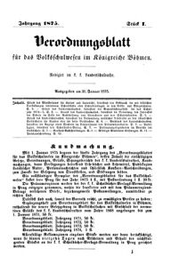 Verordnungsblatt für das Volksschulwesen im Königreiche Böhmen 18750131 Seite: 1