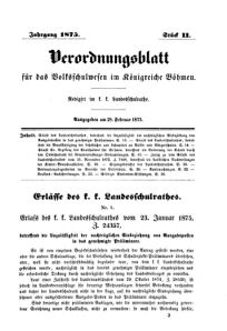 Verordnungsblatt für das Volksschulwesen im Königreiche Böhmen 18750228 Seite: 1