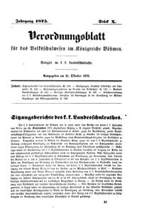 Verordnungsblatt für das Volksschulwesen im Königreiche Böhmen 18751031 Seite: 1