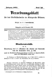 Verordnungsblatt für das Volksschulwesen im Königreiche Böhmen 18751130 Seite: 1