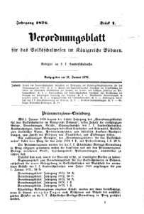 Verordnungsblatt für das Volksschulwesen im Königreiche Böhmen 18760131 Seite: 1