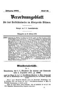 Verordnungsblatt für das Volksschulwesen im Königreiche Böhmen 18760229 Seite: 1