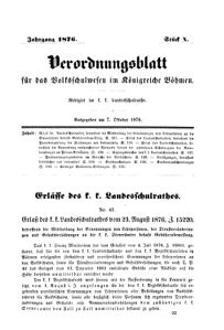 Verordnungsblatt für das Volksschulwesen im Königreiche Böhmen 18761007 Seite: 1