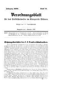 Verordnungsblatt für das Volksschulwesen im Königreiche Böhmen 18761101 Seite: 1