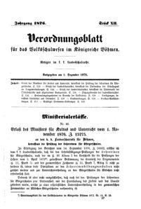 Verordnungsblatt für das Volksschulwesen im Königreiche Böhmen 18761201 Seite: 1