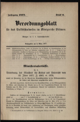 Verordnungsblatt für das Volksschulwesen im Königreiche Böhmen 18770302 Seite: 1