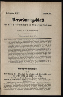 Verordnungsblatt für das Volksschulwesen im Königreiche Böhmen 18770408 Seite: 1