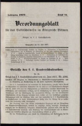 Verordnungsblatt für das Volksschulwesen im Königreiche Böhmen 18770713 Seite: 1