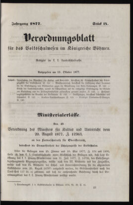 Verordnungsblatt für das Volksschulwesen im Königreiche Böhmen 18771013 Seite: 1