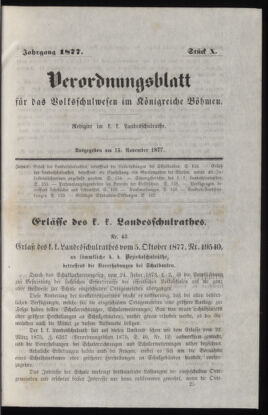 Verordnungsblatt für das Volksschulwesen im Königreiche Böhmen 18771115 Seite: 1