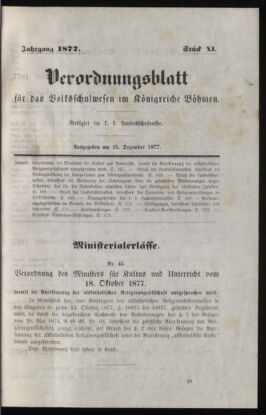 Verordnungsblatt für das Volksschulwesen im Königreiche Böhmen 18771215 Seite: 1