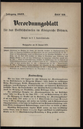 Verordnungsblatt für das Volksschulwesen im Königreiche Böhmen 18780125 Seite: 1