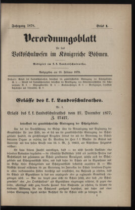 Verordnungsblatt für das Volksschulwesen im Königreiche Böhmen 18780218 Seite: 1