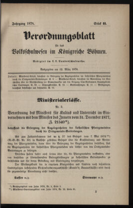 Verordnungsblatt für das Volksschulwesen im Königreiche Böhmen 18780312 Seite: 1