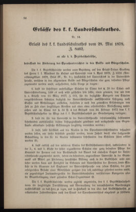 Verordnungsblatt für das Volksschulwesen im Königreiche Böhmen 18780623 Seite: 18