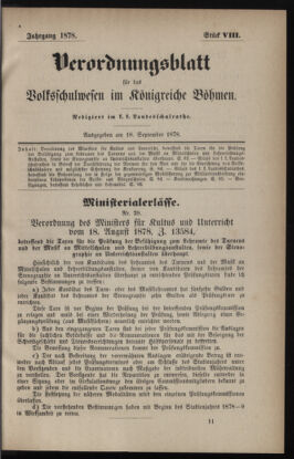 Verordnungsblatt für das Volksschulwesen im Königreiche Böhmen 18780918 Seite: 1