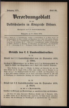 Verordnungsblatt für das Volksschulwesen im Königreiche Böhmen 18781016 Seite: 1