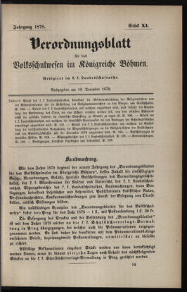 Verordnungsblatt für das Volksschulwesen im Königreiche Böhmen 18781219 Seite: 1