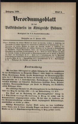 Verordnungsblatt für das Volksschulwesen im Königreiche Böhmen