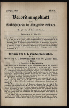 Verordnungsblatt für das Volksschulwesen im Königreiche Böhmen 18790317 Seite: 1