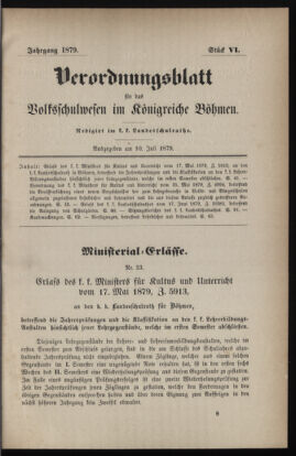 Verordnungsblatt für das Volksschulwesen im Königreiche Böhmen 18790710 Seite: 1