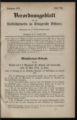 Verordnungsblatt für das Volksschulwesen im Königreiche Böhmen 18790818 Seite: 1