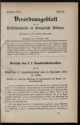 Verordnungsblatt für das Volksschulwesen im Königreiche Böhmen 18791110 Seite: 1