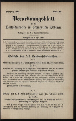 Verordnungsblatt für das Volksschulwesen im Königreiche Böhmen