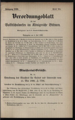 Verordnungsblatt für das Volksschulwesen im Königreiche Böhmen