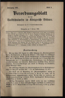 Verordnungsblatt für das Volksschulwesen im Königreiche Böhmen