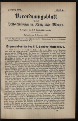 Verordnungsblatt für das Volksschulwesen im Königreiche Böhmen 18811107 Seite: 1