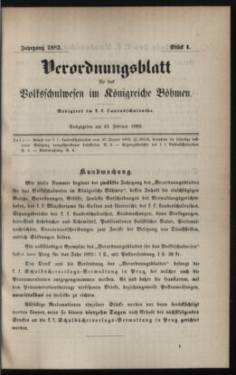 Verordnungsblatt für das Volksschulwesen im Königreiche Böhmen 18820210 Seite: 1