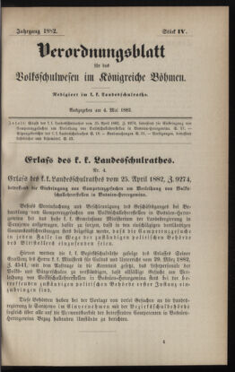 Verordnungsblatt für das Volksschulwesen im Königreiche Böhmen 18820504 Seite: 1