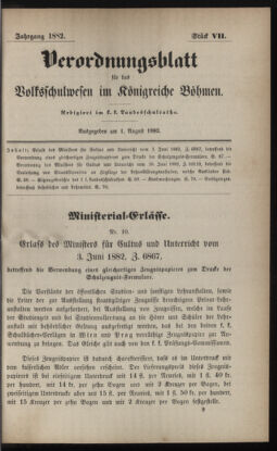 Verordnungsblatt für das Volksschulwesen im Königreiche Böhmen 18820801 Seite: 1